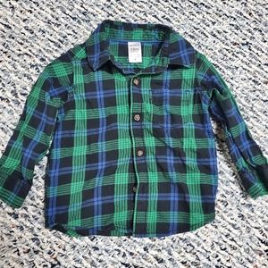*Sold*Black, blue, green plaid shirt